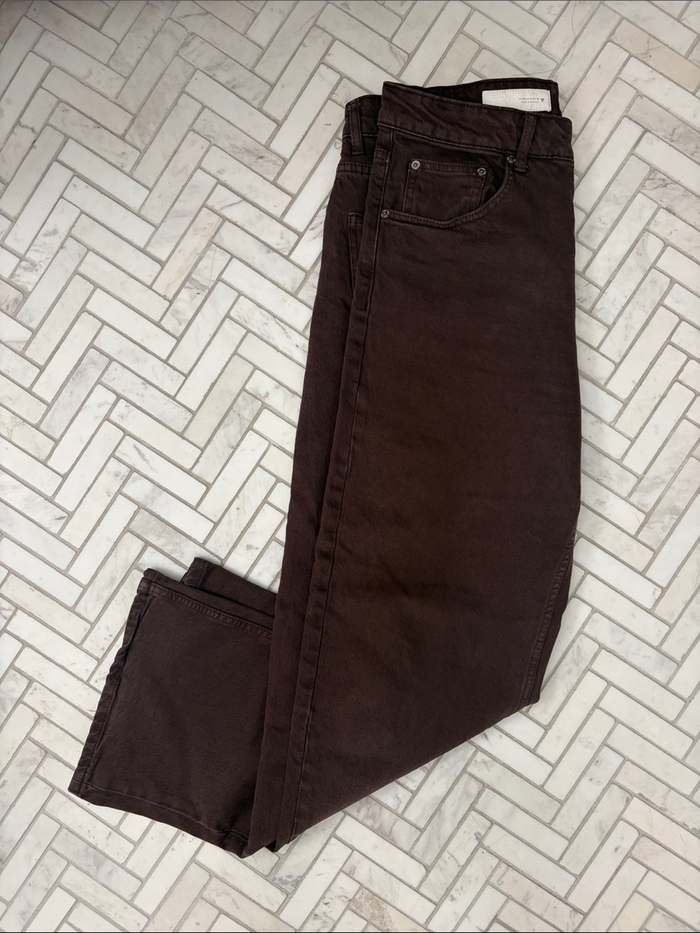 Zara Straight cut Jeans in Brown